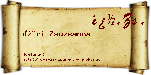 Őri Zsuzsanna névjegykártya
